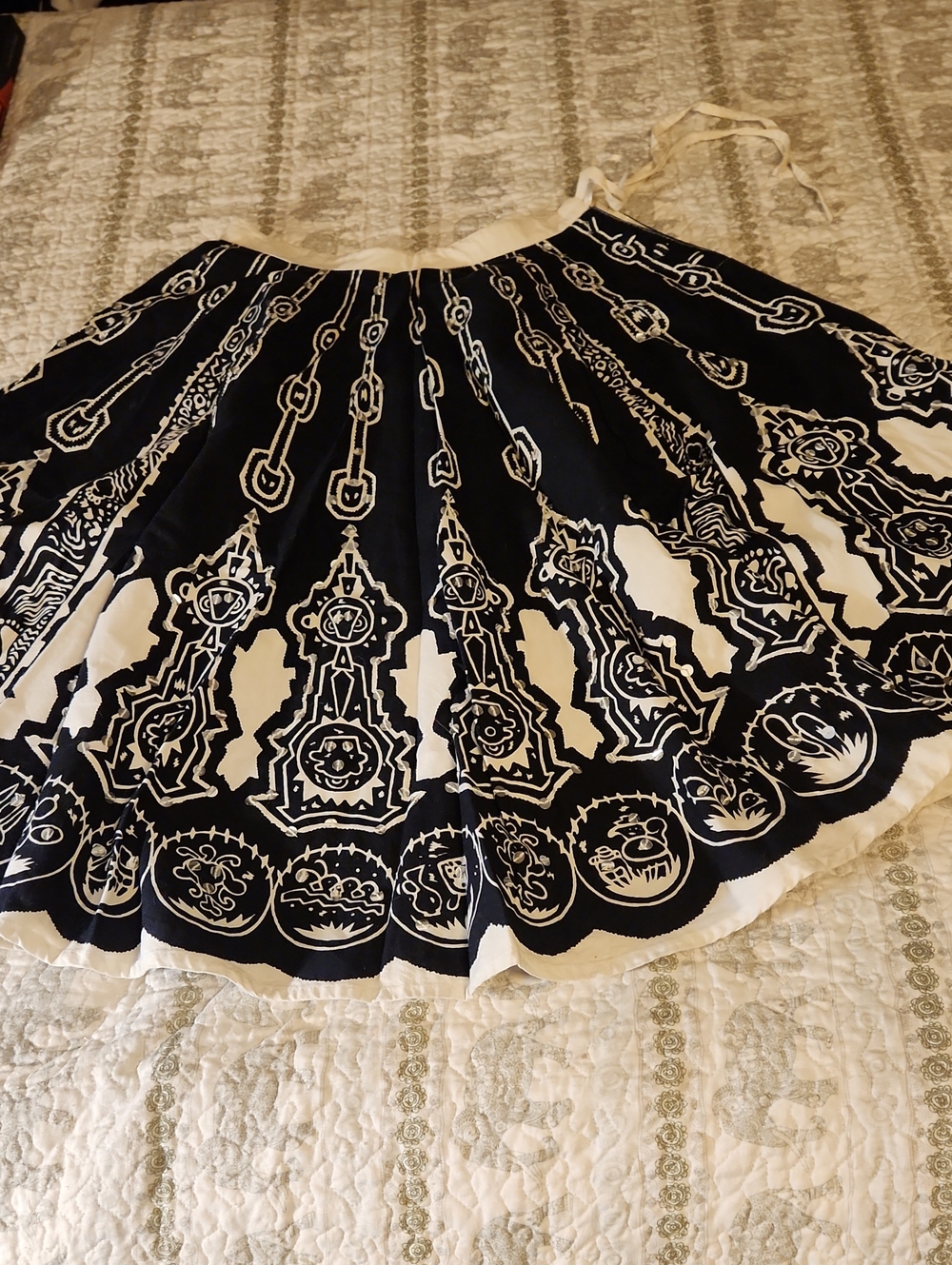 Lipstick Boutique Black and White Printed Circle Skirt